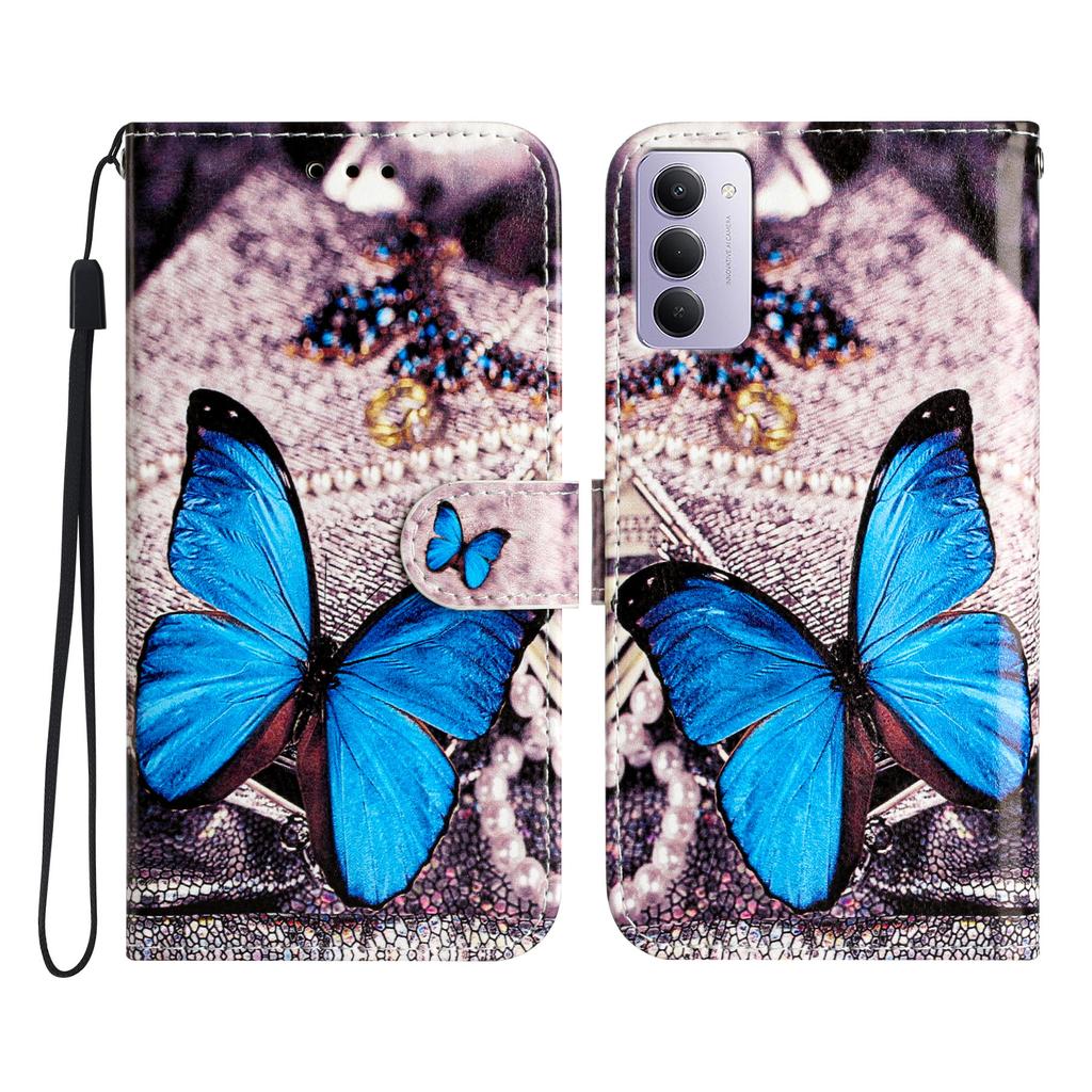 Dla Xiaomi Redmi 15 4G (UE) (171mm) Etui portfelowe z nadrukowanym wzorem, skóra PU, podstawka, pokrowiec na telefon ze smyczą