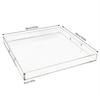 Bymaocar Transparenter Acryl Quadratischer Wasserdichter Serviertablett Geringe Stellfläche Mit Griffen für Speisen, Vorspeisen, Kaffee, Getränke