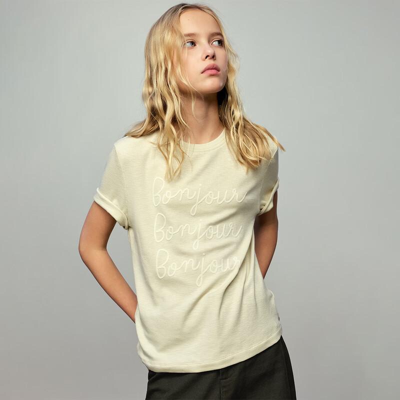 ELLE KIDS Girls' Casual Letter Print Short-Sleeve T-Shirt