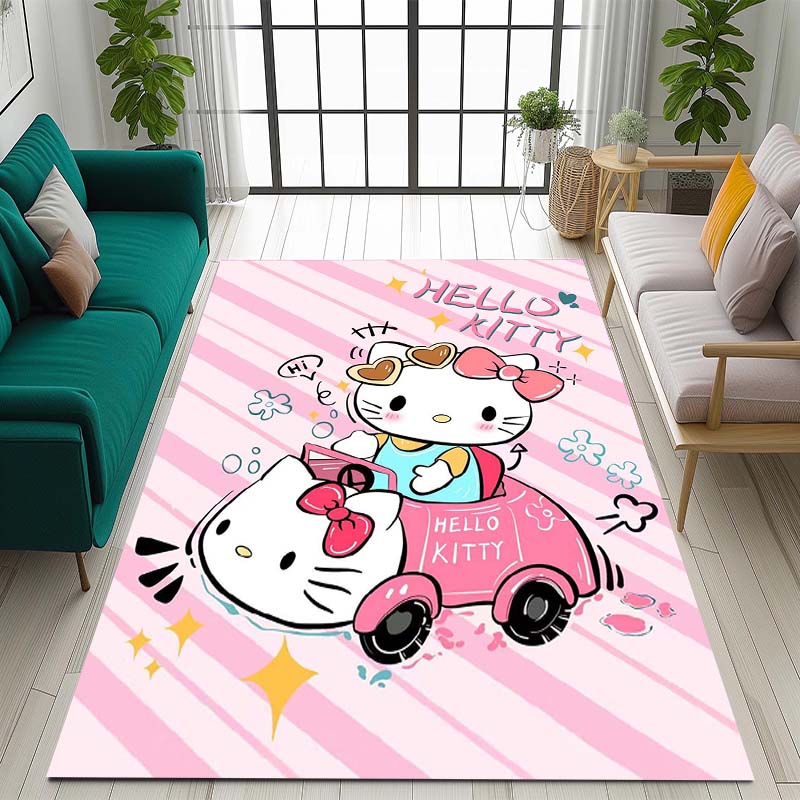 3D cute Hello Kitty cartoon rug, suitable for bedrooms, living rooms, sofas, home doormats, large size children's play mat, Q-01