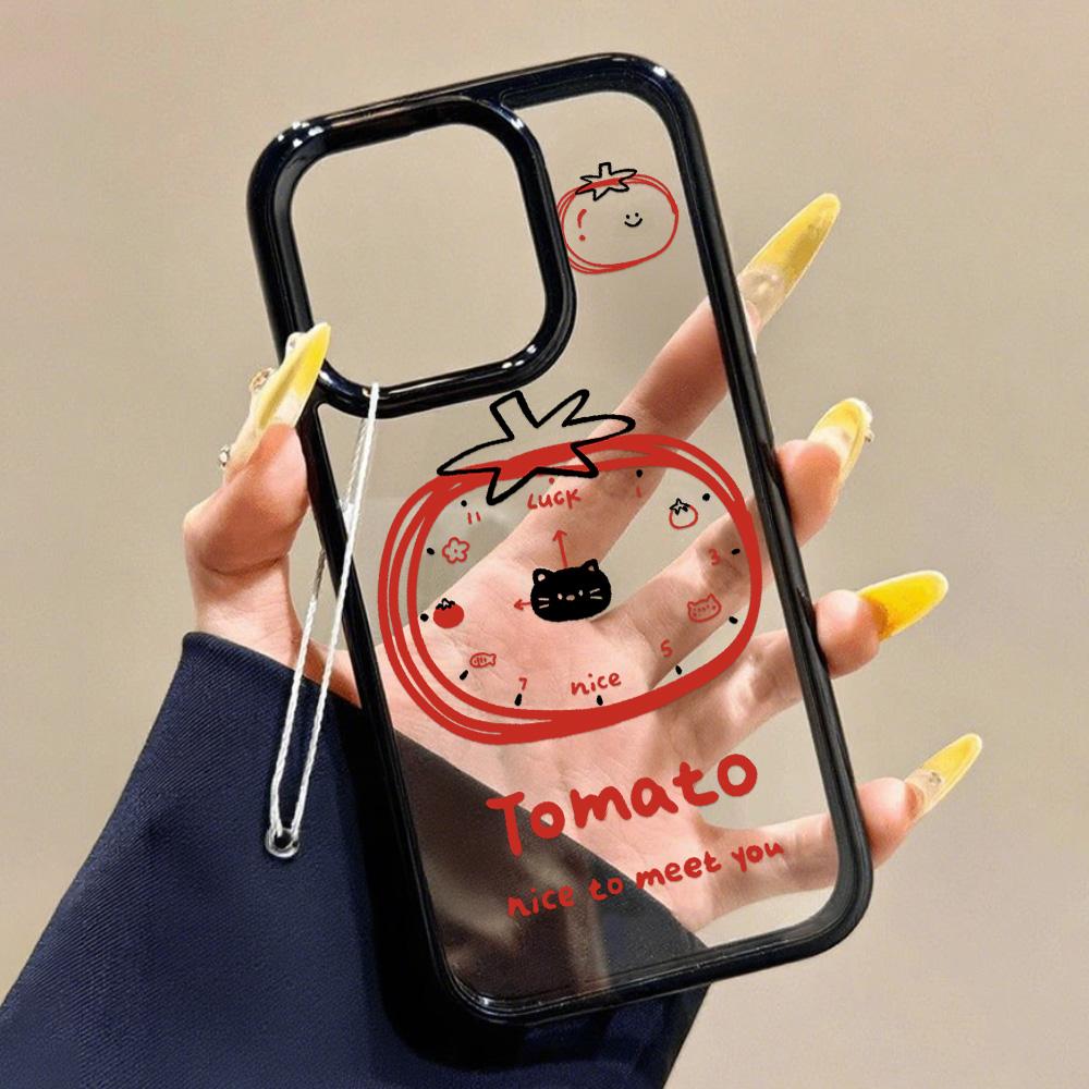 Ins Cute Cartoon Phone Case For iPhone 11 Funda iPhone 15 13 16 12 14 Pro Max Soft TPU Transparent Rabbit Strawberry Back Cover