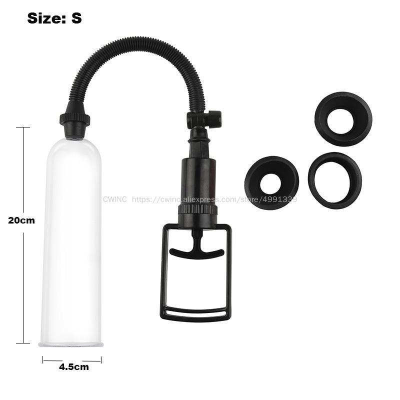 CW0252 Male Penis Pump Enlarger Vacuum Pump Extender Large with Extra Sleeves Sex Toys for
