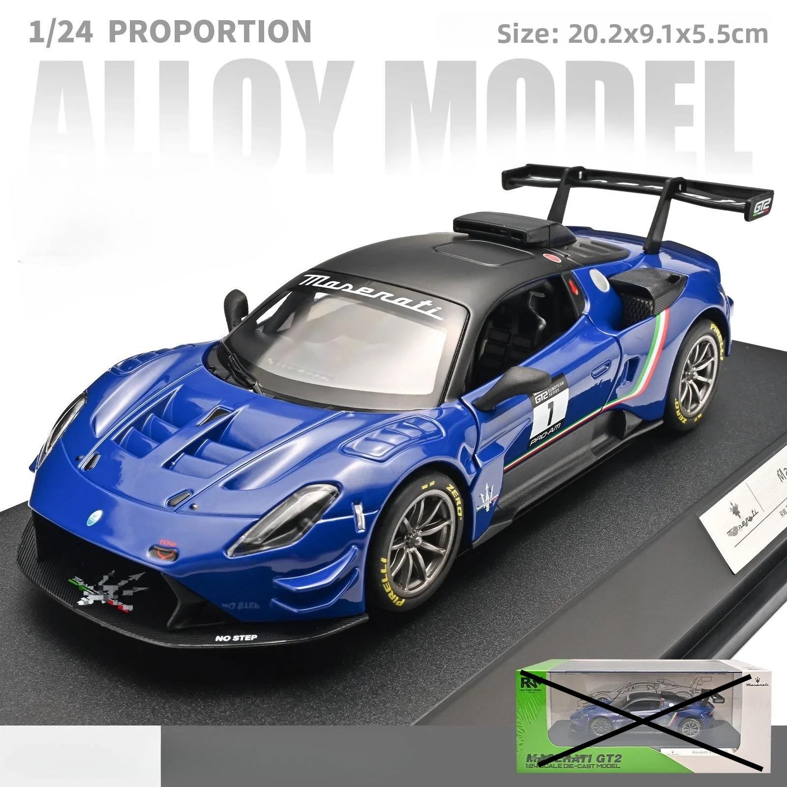

1:24 GT2 Alloy Die-Cast Model Car with Pull-Back Action, Sound and Light Effects - Simulation Toy for Boys