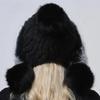 Real Mink Fur Hats Knitted Ear Cap Genuine Warm Snow Fluffy Female Fox Fur Hat Outdoor Luxury Woman Hat