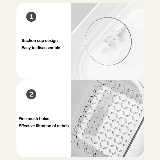 Sink Drain Strainer with Suction Cup Kitchen Sink Food Residue Catcher Basket Fine Mesh Strainer for Food Waste Leftovers