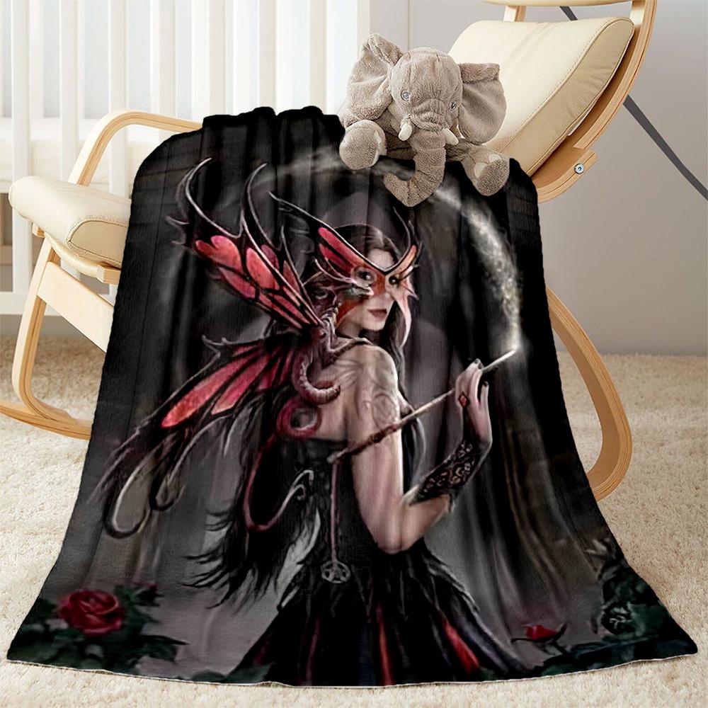 Gothic Style Blanket Soft & Cozy Suitable for Couch Seaside Bed All-Season Use Playful Design Gift for Travel Home Birthdays