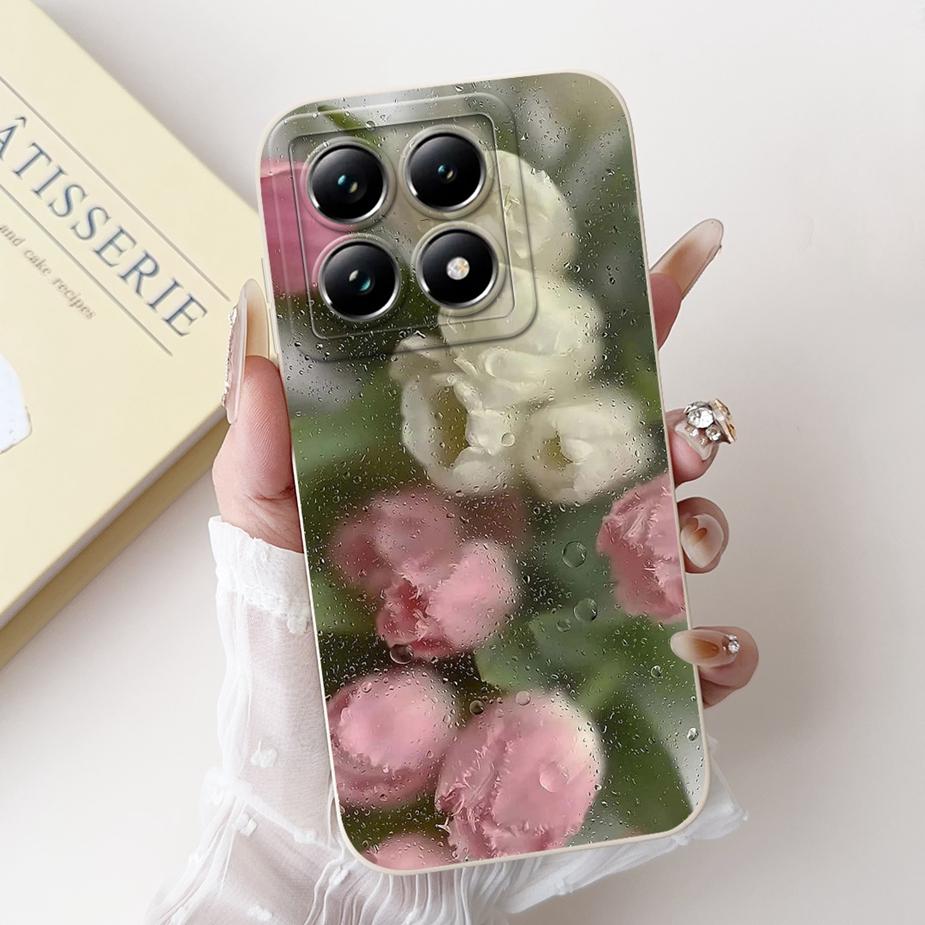 For Xiaomi 14T Pro Case Stylish Flowers Cartoon Cover Shockproof Soft TPU Phone Case For Xiaomi Mi 14T Pro Mi14T 5G Fundas Coque