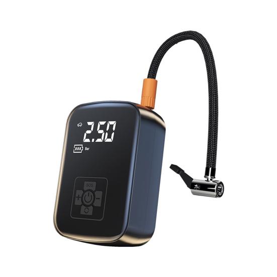 

Автомобильный насос для накачивания шин, мини-воздушный компрессор со светодиодной подсветкой, перезаряжаемый портативный электрический воздушный насос, насос для накачивания шин мотоцикла и велосипеда чёрный