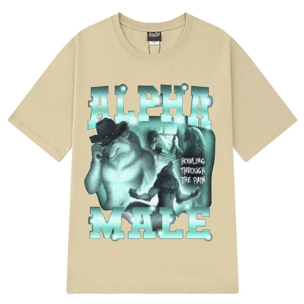 

Alpha Male Funny Wolf Graphic T-shirt Men Women Fashion Design Short Sleeve T-shirts Cotton Casual Oversized T Shirt Tops 3XL