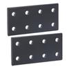 2Pcs 8 Hole Joint Board Aluminum Alloy Rectangle Joining Plate for Table Bed Black