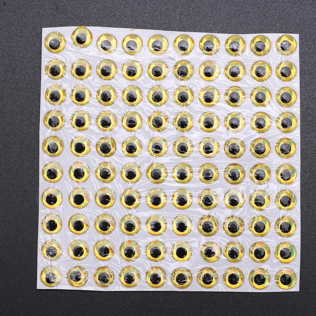 Fish Eyes Sticker Fishing Lures Eyes 3D Holographic Simulation Artificial Fishing Lure Eyes Sticker SetGold