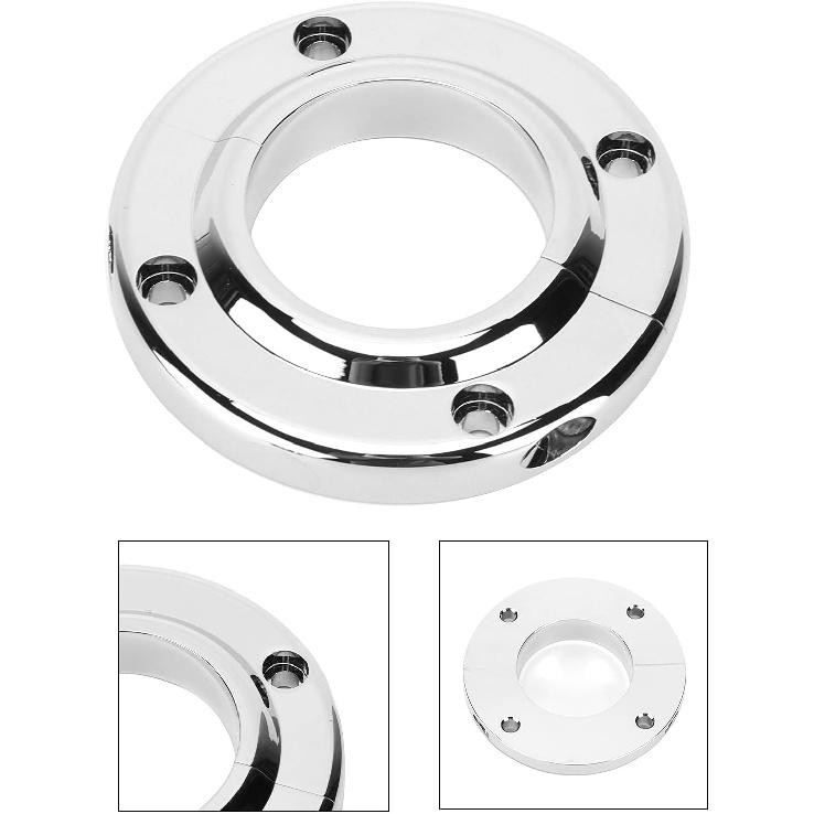 2 Stück Lenksäulen-Bodenhalterung Polierte Runde Aluminiumlegierung Polierte Lenksäulen-Bodenhalterung Ersatz für SBC 350 Motor 2 Zoll