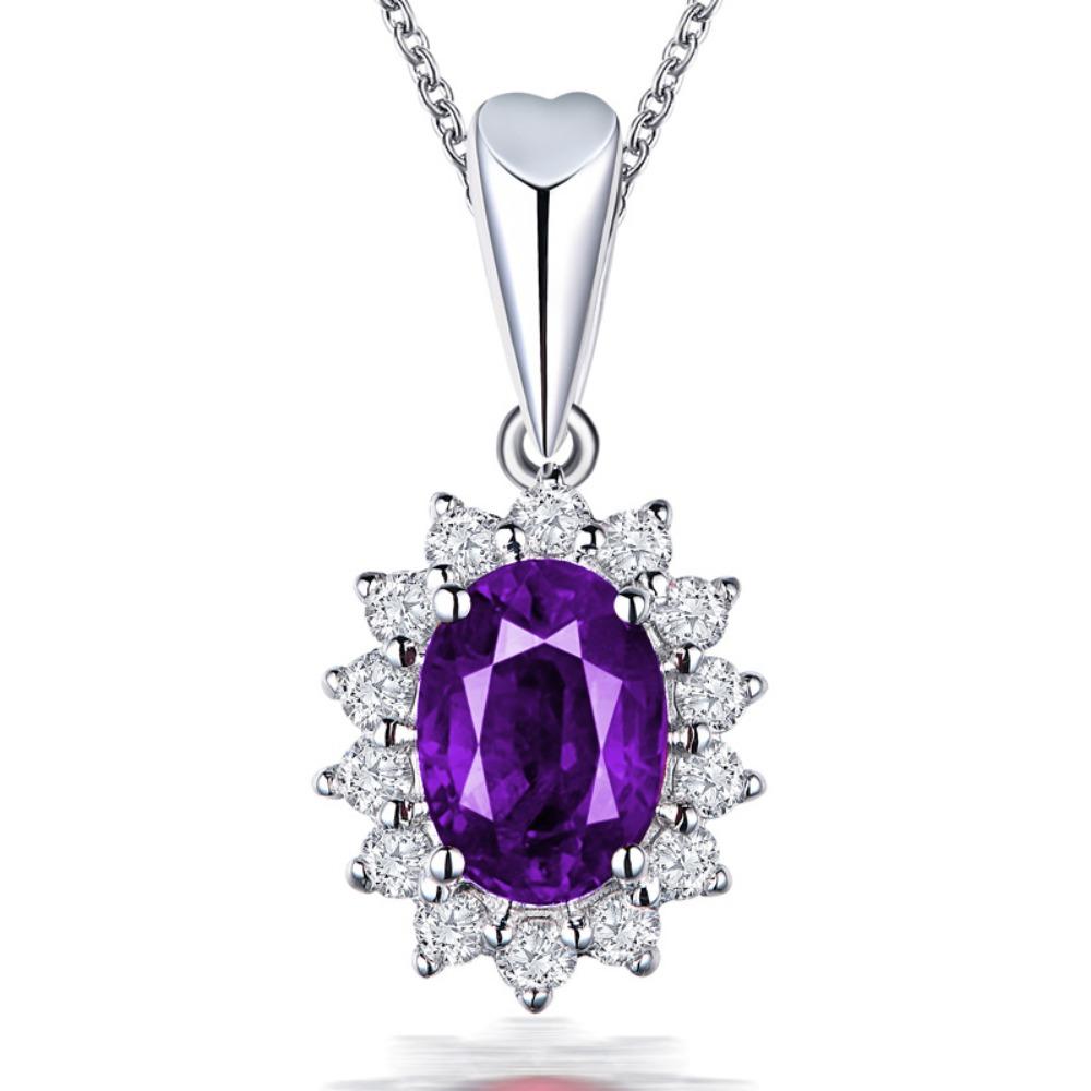Fashionable Ruby Necklace for Women Princess Wedding Pendant Elegant Collarbone Chain