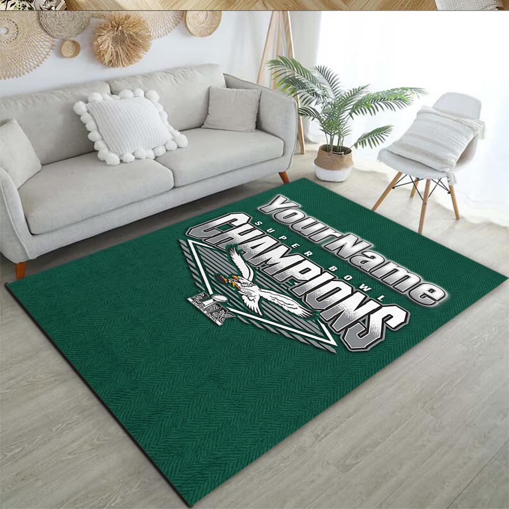 Philadelphia Eagles Customize Text Area Rug Perfect For Entryway Playrooms Hallway Game Room Antislip Rug Decorate Offices