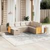 VidaXL Garden Lounge Set with Cushions 7 Pcs, Patio Sofas, Patio Furniture Set, Outdoor Furniture, Beige 3265762