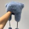 Y2k Girls Cute Bear Ear Shape Hat Windproof Hat for Teen Winter Cycling Skiing