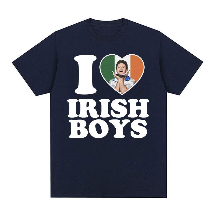

Я люблю ирландских парней Найл Хоран Графическая футболка Мужская мода Высококачественные хлопковые футболки Летняя унисекс повседневная футболка оверсайз 4XL