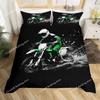 Dirt Bike Comforter Cover, Sports Biker Motocross Racing Theme Duvet Cover Set For Teen Boys Decorative Bedding Sets