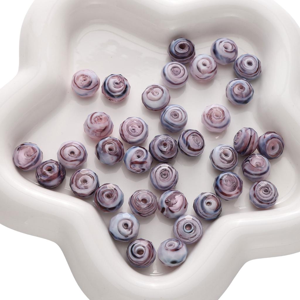 12x10mm Glass Cut Flat Round Beads Interval Scattered Beads For DIY Bracelets Necklaces Jewelry Making