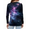 Women's Fashion Casual Slit Hem Round Neck Long Sleeve Loose Printed T,Shirt Ladies Top