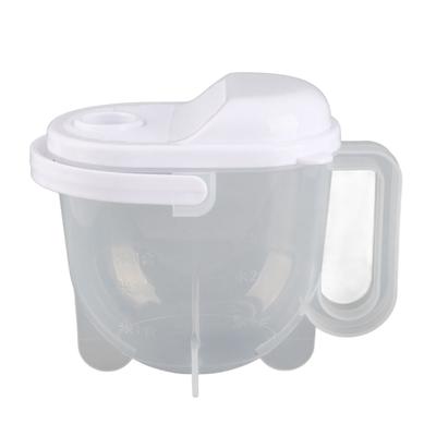 Rice Washing Bowl Water Flush Type ABS Clear Scale Fine Strainer Auxiliary Handle Rice Cleaning Basket for Kitchen