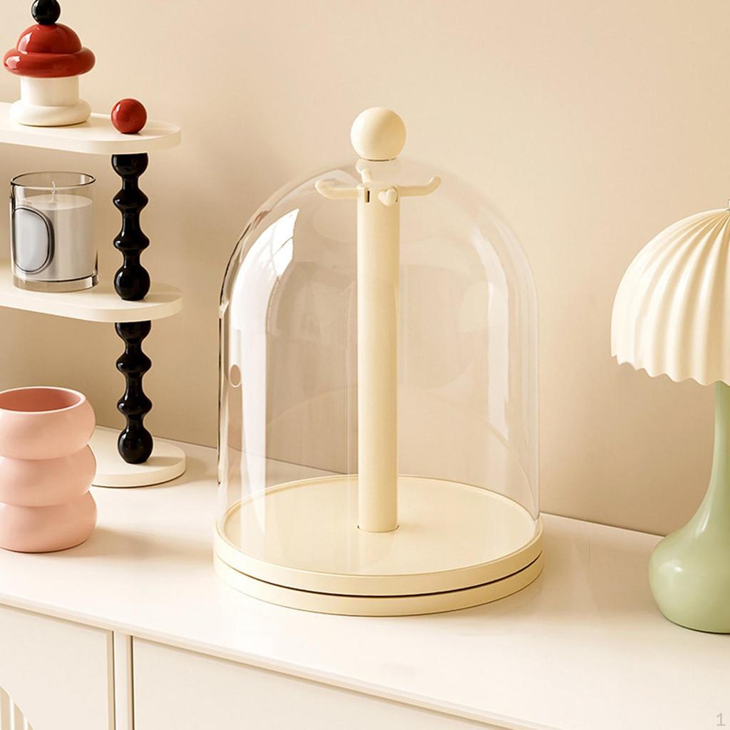 Drehbare Figurenvitrine Sammelbare Action Staubdicht Hängender Puppenständer für Schlüsselanhänger