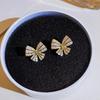 Tide Bow Earrings Cute Girl Heart Stud Earrings Small Pierless Earrings
