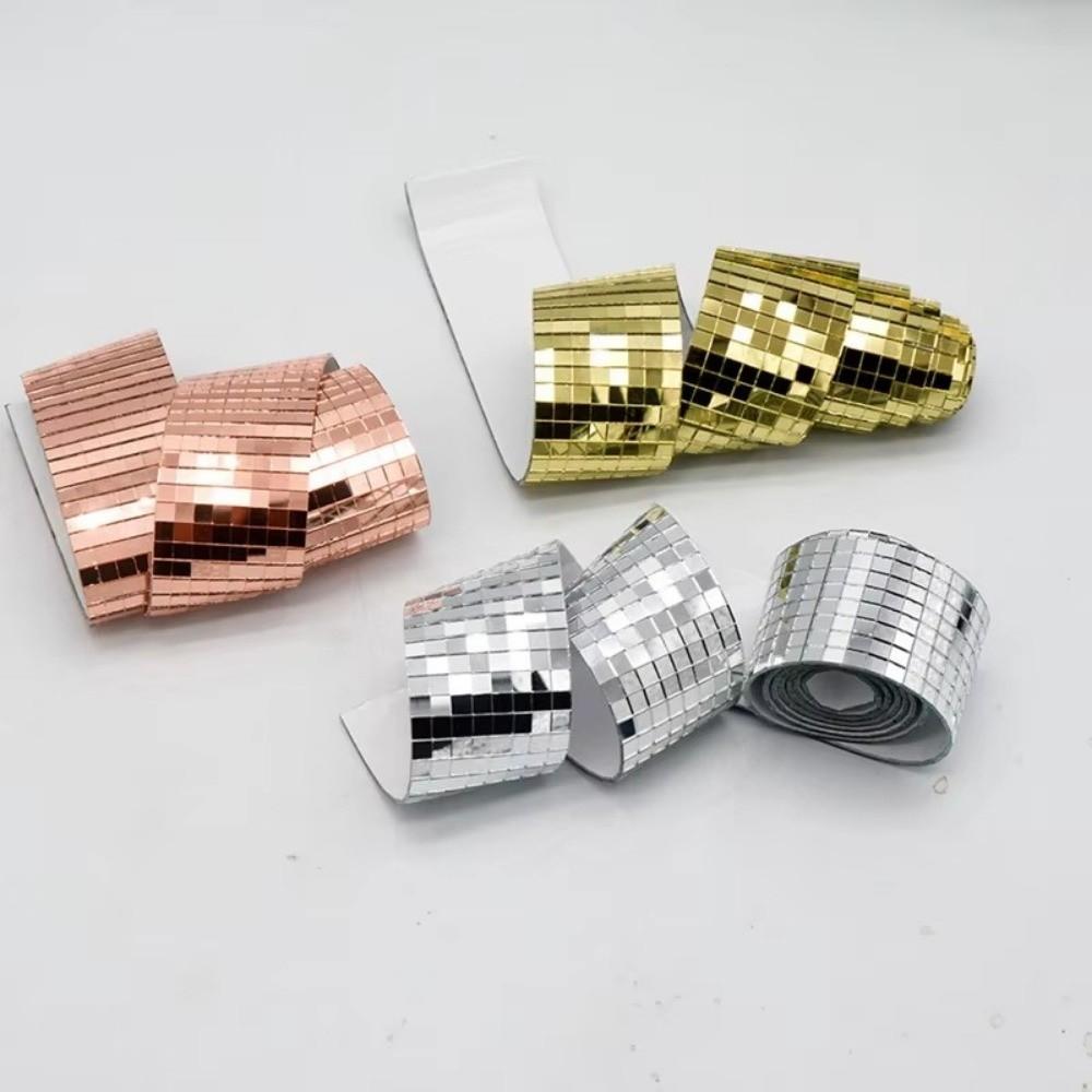 DIY Self-Adhesive Disco Ball Mirror Sticker Square Handmade Mosaic Tiles Mirror Glass Background Wall Mirror For Party Decor