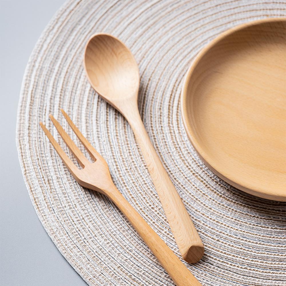 Creative Dinner Kitchen Salad Dessert Ice Cream Tableware Utensils Fork Wooden Spoon