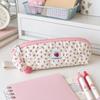 Pink Strawberry Print Stationery Bag with Strawberry Pendant Cosmetic Storage Bag  Students Gift