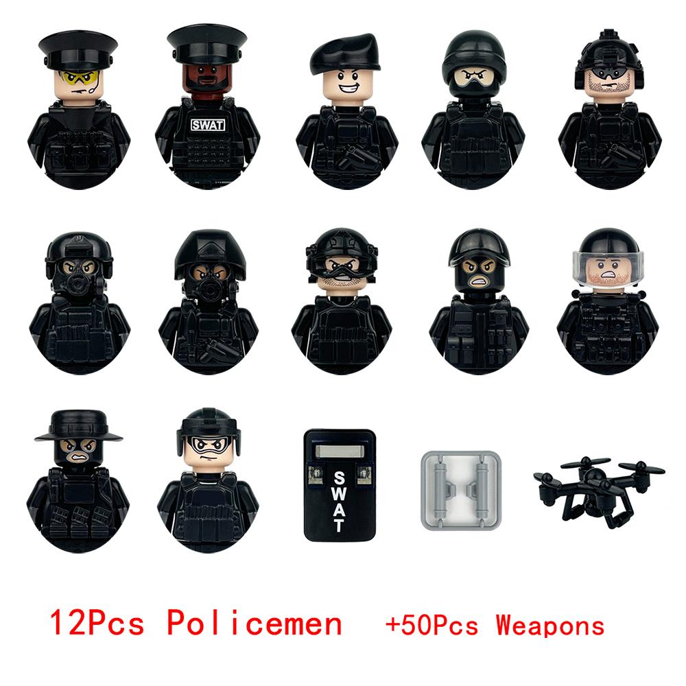 Military Armored Vehicle Explosion-proof Car Model Building Block Toy Weapons Special Forces SWAT Assemble Figures Dolls Toys