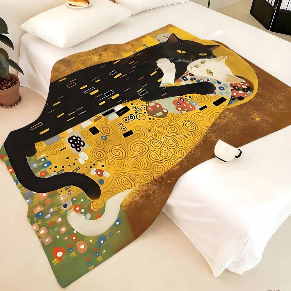 Künstler K-Klimt Flanell-Kuscheldecke, Weich Warm, Strapazierfähig & Waschbar süß Cool