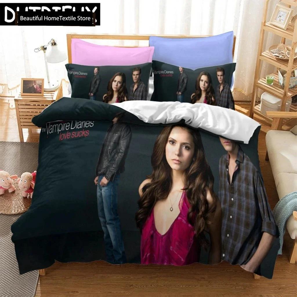 The Vampire Diaries Character 3D NEW Duvet Cover Pillowcase Bedding Set Adult Boy Girl Bedroom Decoration Single Double Large