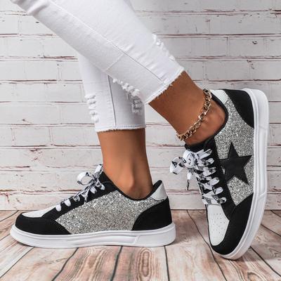 Hot-selling Skateboard Shoes Casual Sports Shoes Leopard Print Sequins Outdoor Trendy Shoes