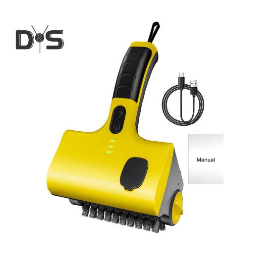 

Беспроводная электрическая щетка для гриля с вращающейся головкой, 8 В, аккумуляторная щетка для чистки барбекю, щетина из нержавеющей стали, кабель Type-C, портативный гриль-бот для жёлтый