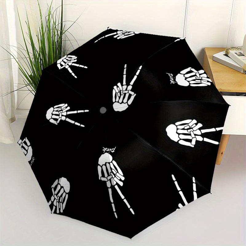 1pc Skele Hands Automatic Open 8-Rib Windproof Umbrella, Travel & Commuting, Suitable for All Seasons, Lightweight Portable, E
