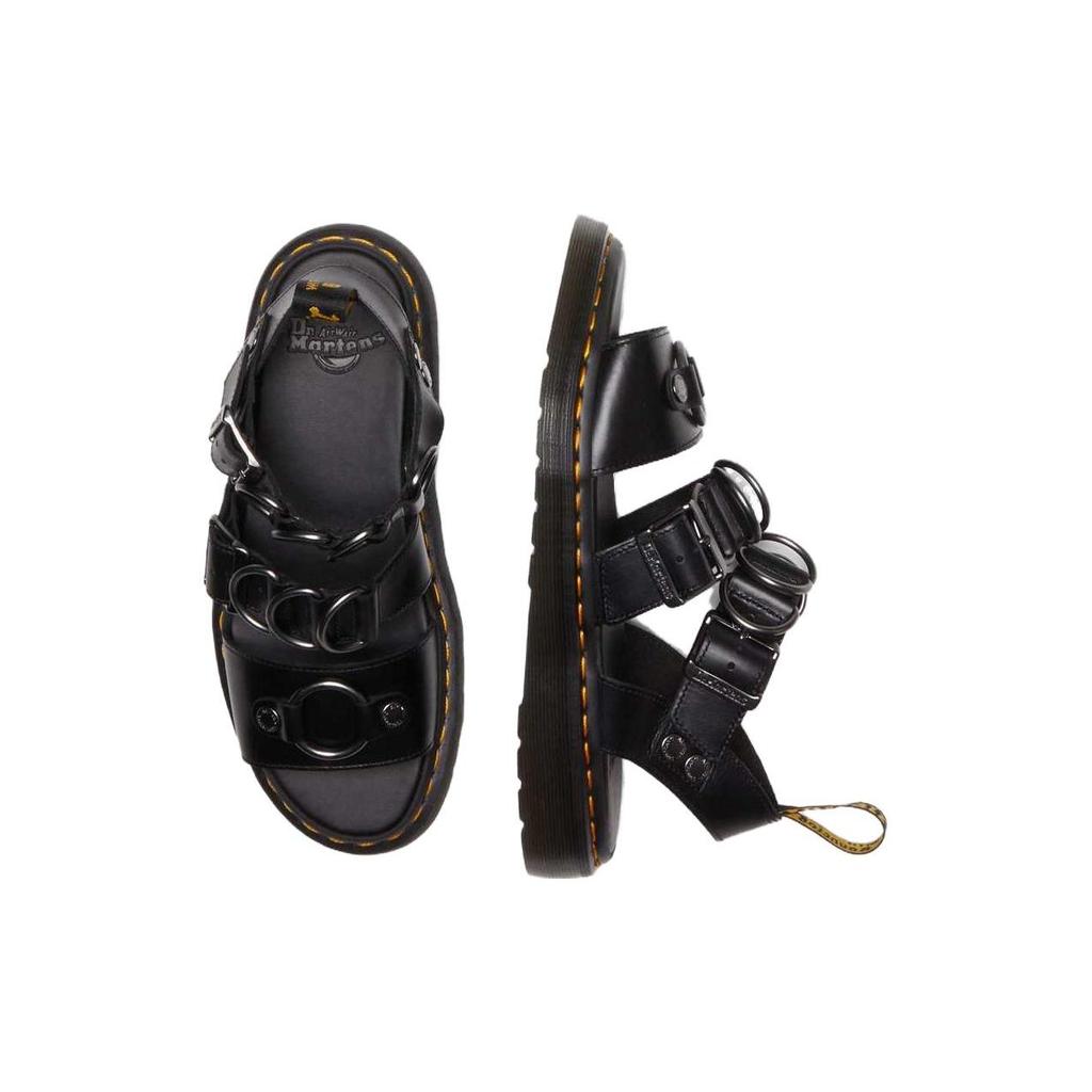 Dr. Martens Leather Metal Buckle Fashion Sandals Unisex Sandals Black 30747001