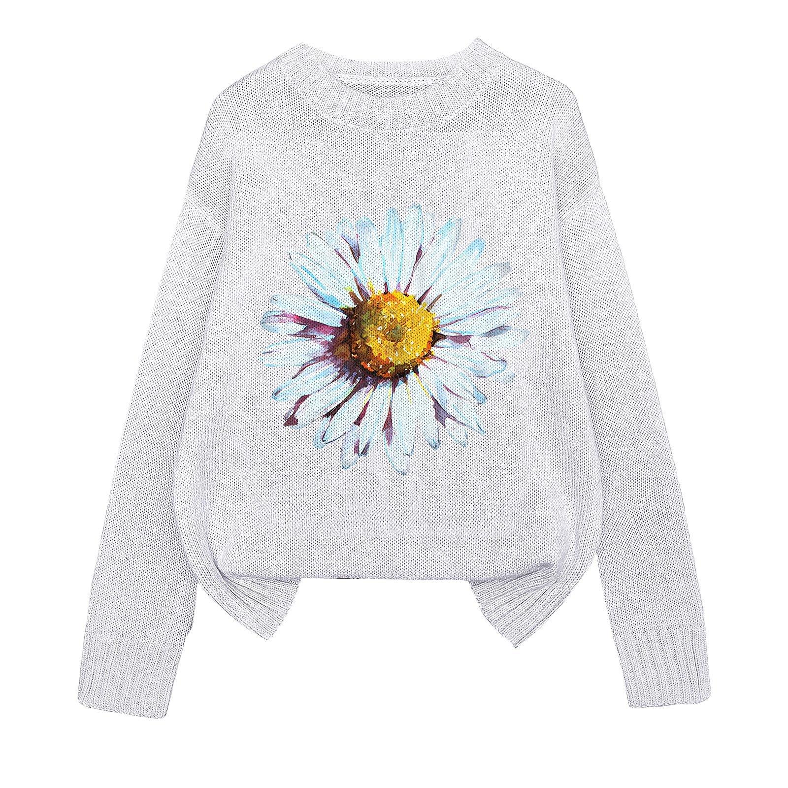 YZH-10 Crew Neck Pullover Printed Autumn Sweater Long Sleeve TEMU Hot Selling European and American S