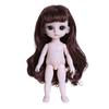 17cm Useful Black Eyes Decorative Plastic 3D Naked BJD Doll Body Clothes Changing Game for Gift Dress Up