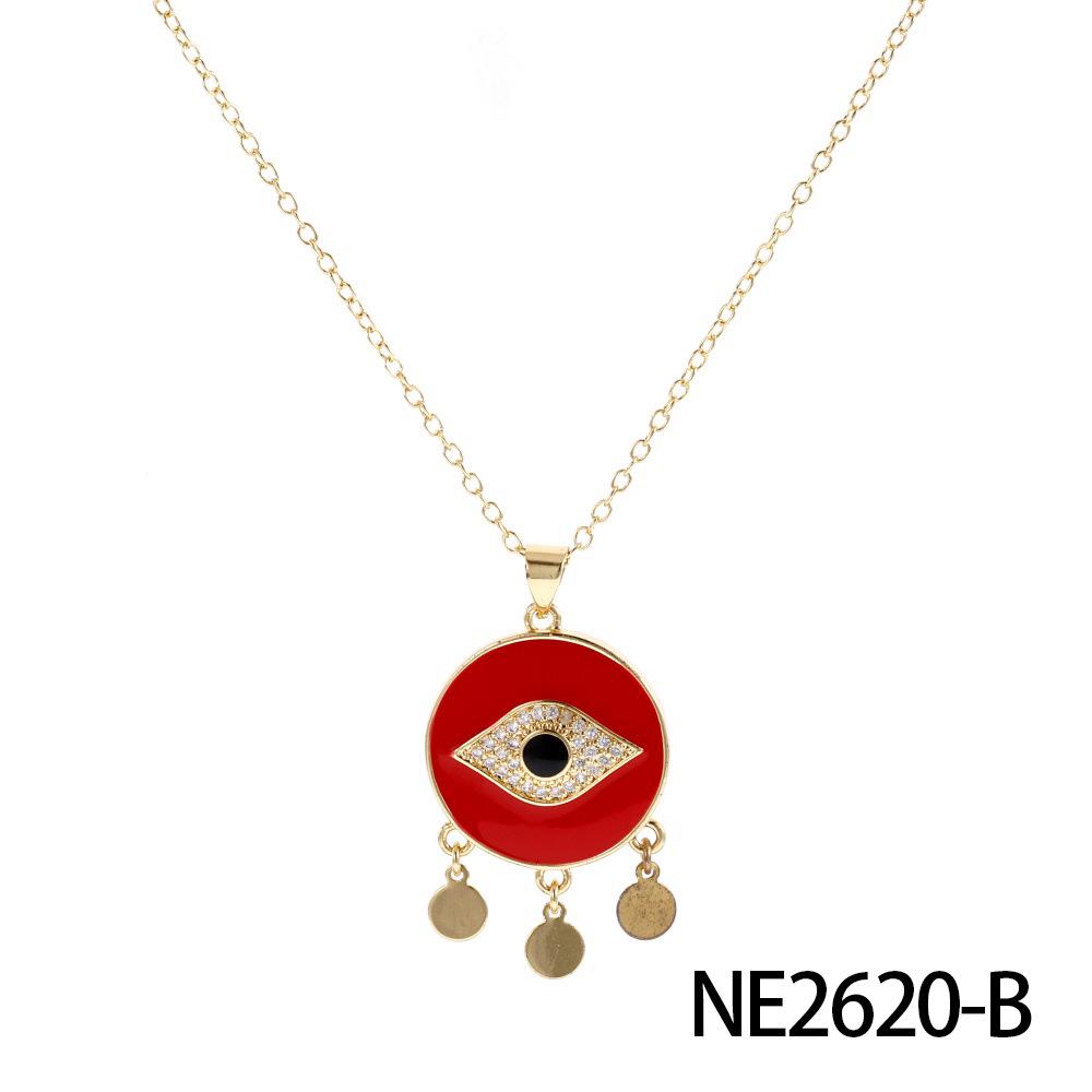 18K Gold-Plated Turkish Evil Eye Pendant Necklace with Tassel