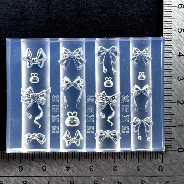 

3D BowKnot Rabbit Silicone Nail Art Mold DIY Nail Art Decor Transparent Manicure Template