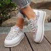 Fashion 2025 Spring Women's Casual Thick Sole Shoes Rhinestone Design Comfortable Versatile Sports Shoes Low Top Fashion Chunky sneakers