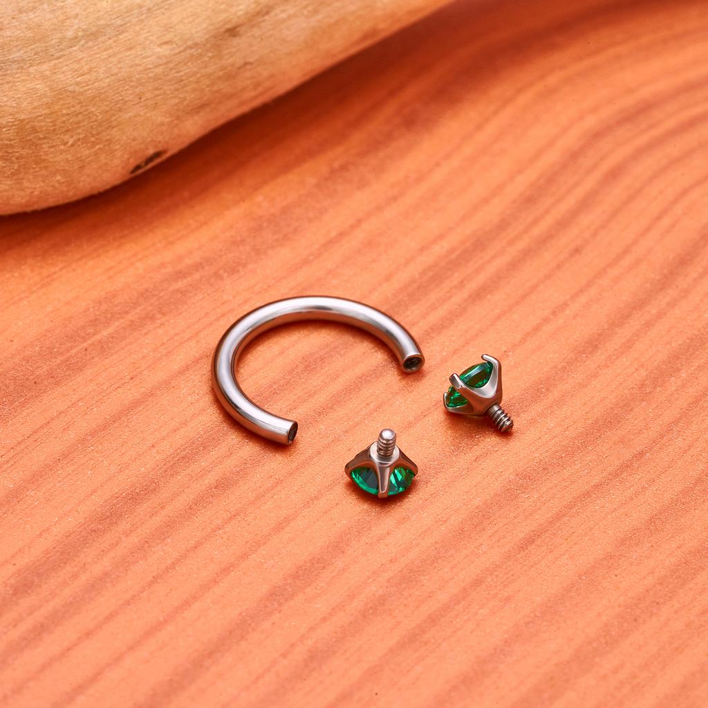 1/5/50Pcs G23 Titanium ASTM-F136 Piercings Nose Ring Internal Thread C Rod Zircon Body Jewelry For Women