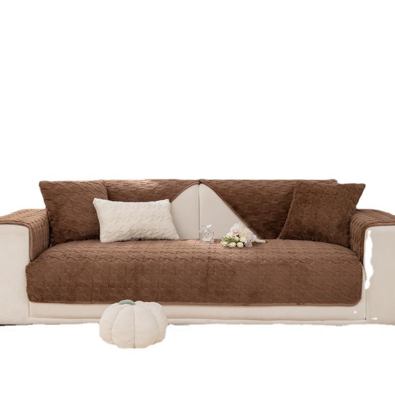 Pernă de canapea de iarnă, culoare solidă, cu model pepit, pernă moale matlasată, husă de canapea din piele antiderapantă, Simplitate Nordică de înaltă calitate.