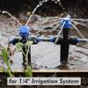 1/4" Garden Irrigation Watering Kit 8-hole Dripper with Stake Adjustable Sprinkler 6mm Quick Push Slip Lock Outdoor Drip Sprayer