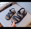 Girls Roman Sandals Fashion Children Summer Beach Shoes Solid Color Kids Thick Bottom Flats Causal Sandals Open-toe Non-slip
