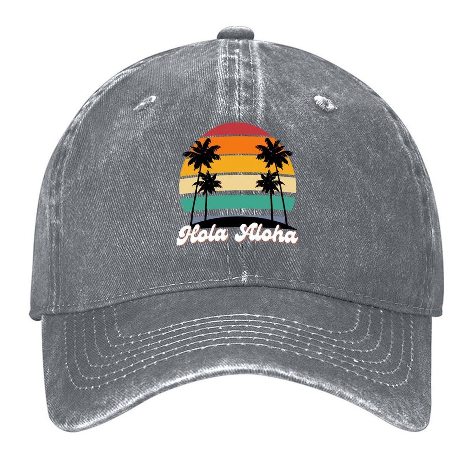 Hola Aloha Palm Trees Baseball Cap Horse Hat Beach Funny hats party Hat Male Womens