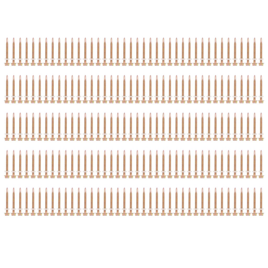 200PCS 5.5x50mm Hex Head Screws Color Galvanized Carbon Steel Self Drilling Screw for Home and Construction