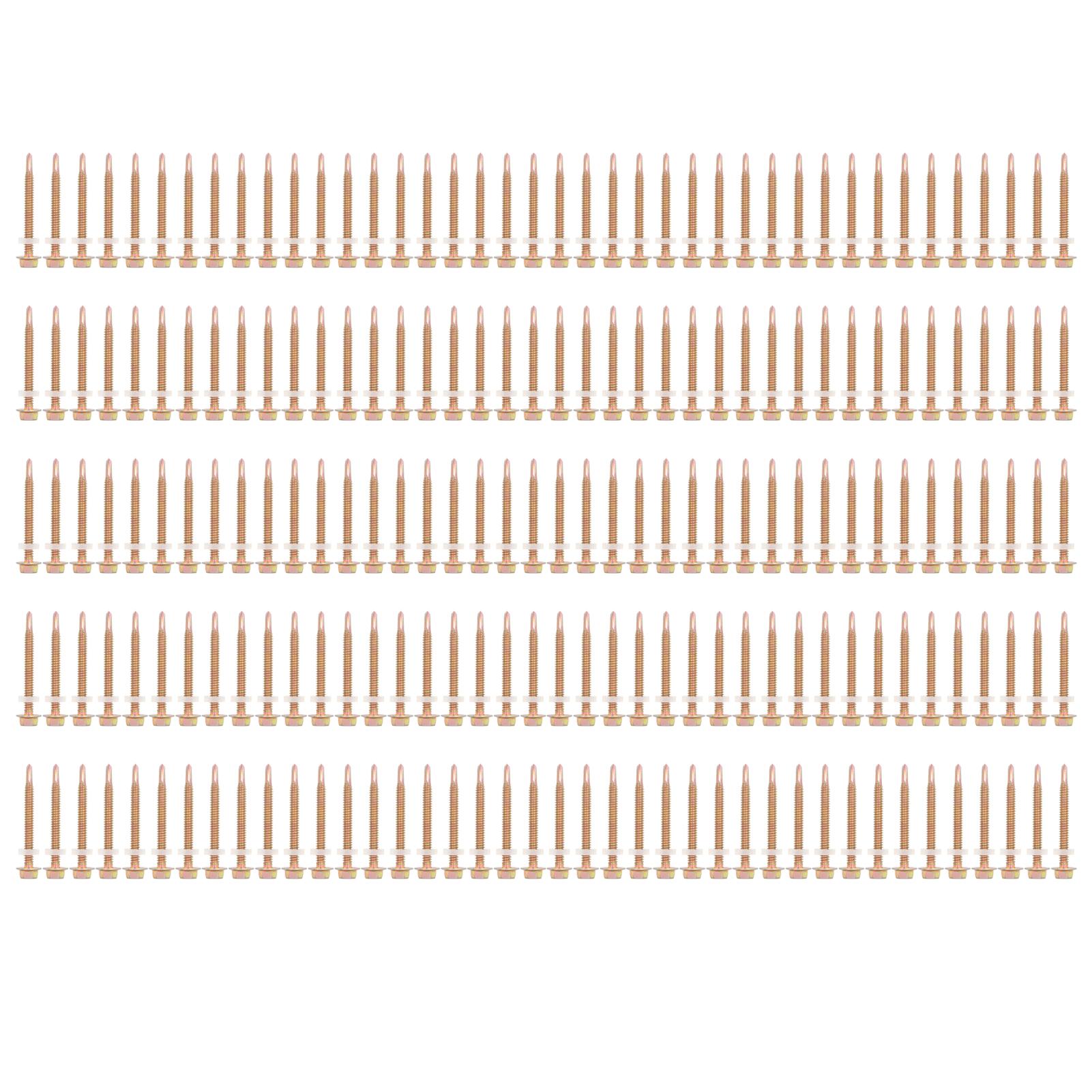 200PCS 5.5x50mm Hex Head Screws Color Galvanized Carbon Steel Self Drilling Screw for Home and Construction