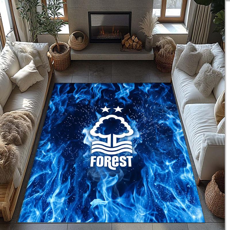 Tappeto in Velluto di Cristallo con Stampa Calcio Nottingham Forest, Comodo Assorbente d'Acqua Antiscivolo Tappeto per Pavimenti Interni